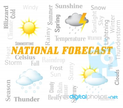 National Forecast Shows Meteorological Conditions For The Countr… Stock Image