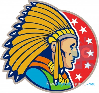 Native American Indian Headgear Side Stock Image