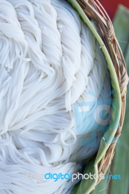 Native Thai Style Rice Noodle Stock Photo