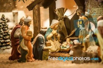 Nativity Set Stock Photo