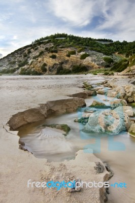 Natural Coastline Of Algarve Stock Photo