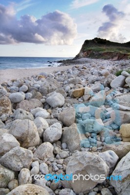 Natural Coastline Of Algarve Stock Photo