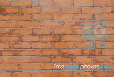 Natural Color Red Brick Wall Stock Photo