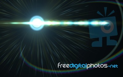 Natural Lens Flare.lens Flare Light Over Black Background. Easy To Add Overlay Or Screen Filter Over Photos Stock Image