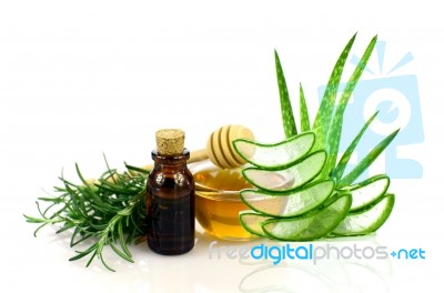 Natural Spa Recipe On White Background Stock Photo