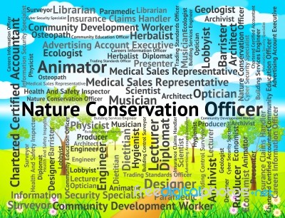 Nature Conservation Officer Indicates Eco Friendly And Administr… Stock Image