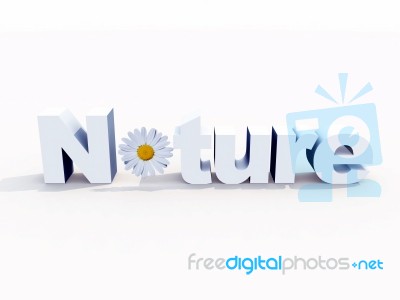 Nature Text With Flower Stock Image