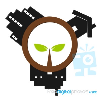 Nature Tree Symbol And City Illustration Stock Image