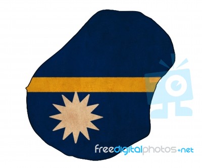 Nauru Map On Nauru Flag Drawing ,grunge And Retro Flag Series Stock Image