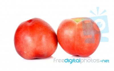 Nectarine Fruit Isolated On The White Stock Photo