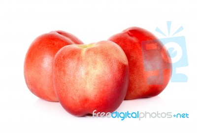 Nectarine Fruit Isolated On The White Stock Photo