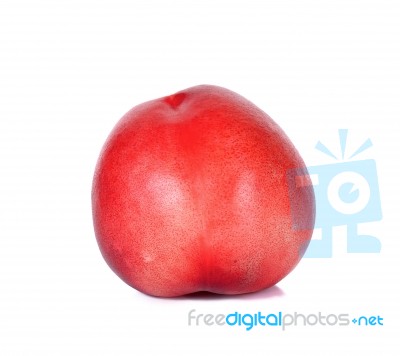 Nectarine Fruit Isolated On The White Background Stock Photo