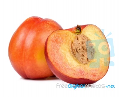 Nectarine Isolated On The White Background Stock Photo