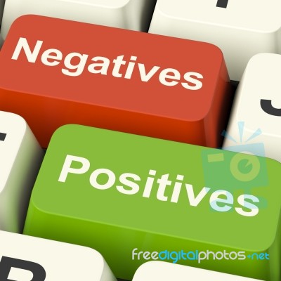 Negatives Positives Computer Keys Stock Image