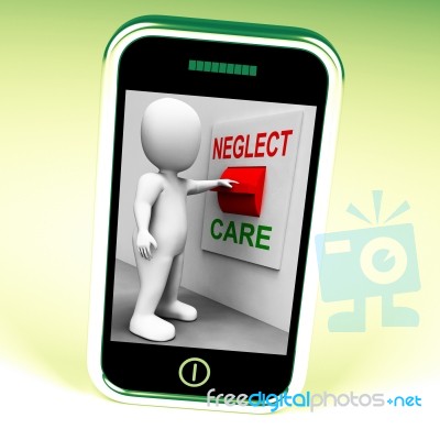 Neglect Care Switch Shows Neglecting Or Caring Stock Image