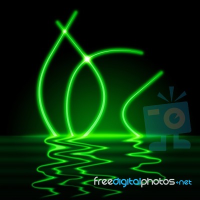 Neon Lake Means Light Burst And Dazzling Stock Image