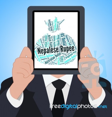 Nepalese Rupee Shows Forex Trading And Broker Stock Image