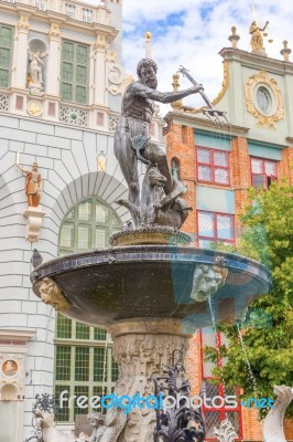 Neptun Statue In Gdansk, Poland Stock Photo