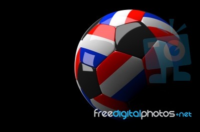 Netherlands Soccer Ball Isolated Dark Background Stock Image