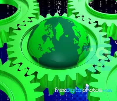 Network Computer Represents Global Communications And Computing Stock Image