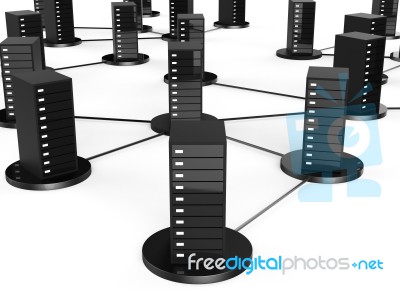 Network Computer Storage Indicates Global Communications And Computing Stock Image