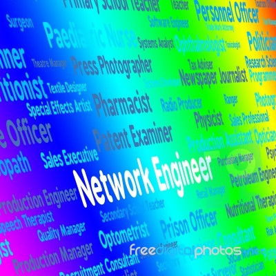 Network Engineer Shows Global Communications And Career Stock Image