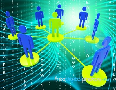 Network Of People Means Global Communications And Communicate Stock Image