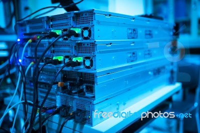 Network Servers Stock Photo