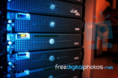 Network Servers Stock Photo