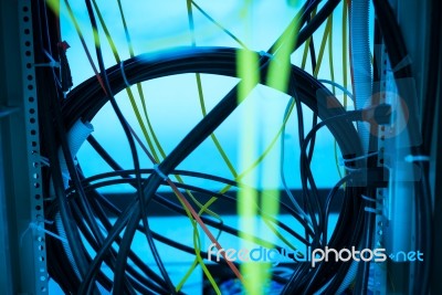 Network Servers In Data Room Domestic Room Stock Photo