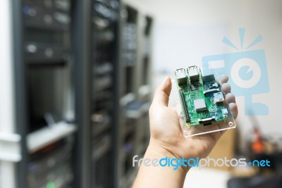 Network Servers In Data Room Domestic Room Stock Photo