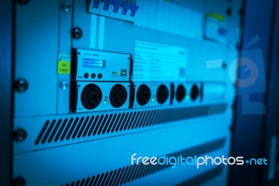 Network Servers In Data Room Domestic Room Stock Photo