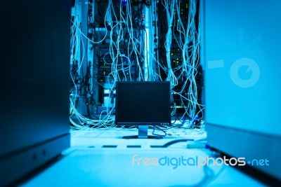 Network Servers In Data Room Domestic Room Stock Photo