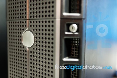 Network Servers In Data Room Domestic Room Stock Photo