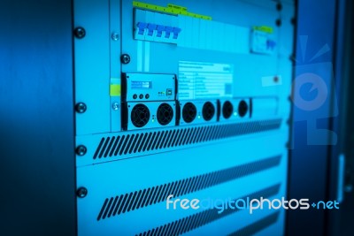 Network Servers In Data Room Domestic Room Stock Photo