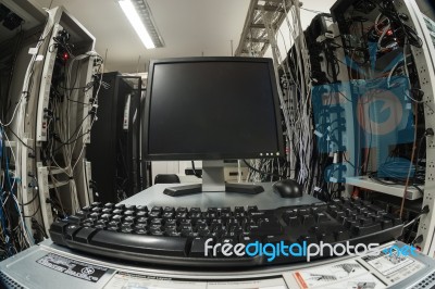 Network Servers In Data Room Domestic Room Stock Photo