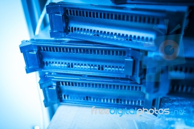 Network Servers In Data Room Domestic Room Stock Photo