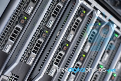 Network Servers In Data Room Domestic Room Stock Photo