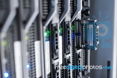 Network Servers In Data Room Domestic Room Stock Photo