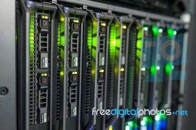 Network Servers In Data Room Domestic Room Stock Photo