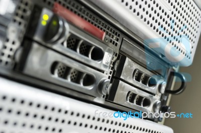 Network Servers In Data Room Domestic Room Stock Photo