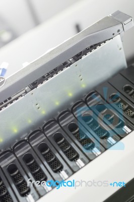 Network Servers In Data Room Domestic Room Stock Photo