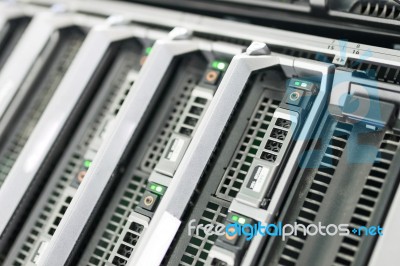 Network Servers In Data Room Domestic Room Stock Photo