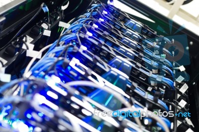 Network Servers In Data Room Domestic Room Stock Photo