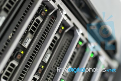 Network Servers In Data Room Domestic Room Stock Photo