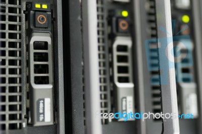 Network Servers In Data Room Domestic Room Stock Photo