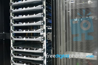 Network Servers In Data Room Domestic Room Stock Photo