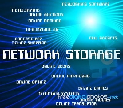 Network Storage Represents Global Communications And Computers Stock Image