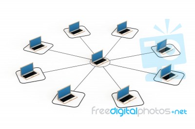 Network With Laptop Stock Image