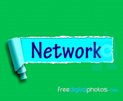 Network Word Means Online Connections And Contacts Stock Image